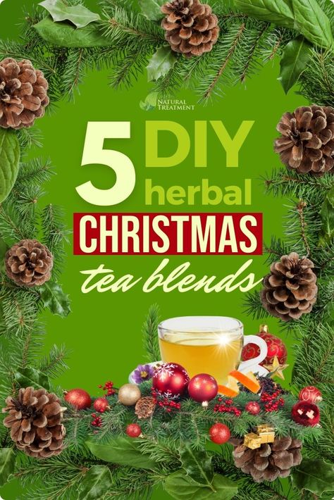 5 DIY Herbal Christmas Tea Blends Diy Herbal Tea Blends, Diy Herbal Tea, Tea Advent Calendar, Tea Blends Recipes, Herbal Tea Garden, Lavender Herb, Herbal Recipes, Herbal Tea Blends, Diy Holiday Gifts