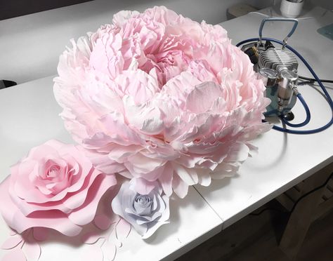 Roses That Look Like Peonies, Paper Peony Diy, Coffee Filter Flowers Diy, Giant Flowers Diy, Crepe Paper Flowers Diy, Paper Flowers Diy Easy, Wafer Paper Flowers, Making Fabric Flowers, Paper Flower Art