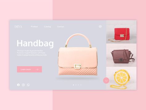 Handbag Concept uidesign bag ui digital landing web design web design Bag Banner Design, Shop Banner Design, Bag Advertisement, Minimal Layout, Promo Flyer, Shoe Advertising, Website Banner Design, Facebook Cover Design, Web Banners