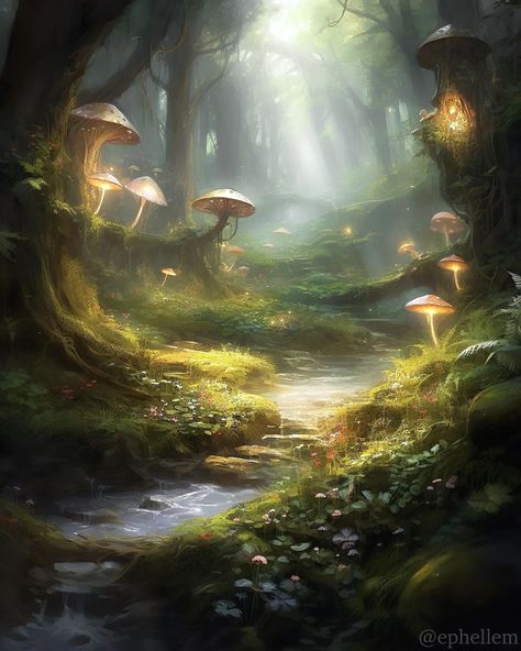 Pinterest • Instagram Fairy Backgrounds, Magical Village, Mushroom Background, Mushroom Core, Giant Mushroom, Mushroom Wallpaper, Love Selfie, Mushroom Forest, Forest Illustration