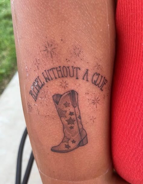 Tiny Cowboy Boot Tattoo, Cowboy Boot Tattoo Placement, Pair Of Cowboy Boots Tattoo, Graceland Too Tattoo, Phoebe Bridgers Inspired Tattoo, Graceland Too Tattoo Phoebe Bridgers, Cowboy Like Me Tattoo, Silly Cowboy Tattoo, Pheobe Bridgers Tattoo Ideas