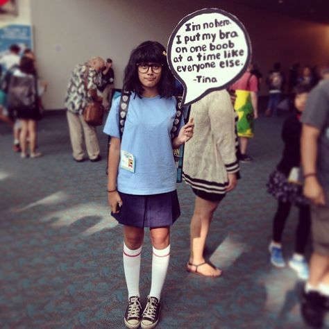 Tina from Bob's Burgers - SDCC 2014 Tina Bobs Burgers Costume, Bobs Burgers Cosplay, Bobs Burgers Costume, Bobby Burgers, Burger Costume, Bobs Burgers Funny, Bobs Burgers Tina, Bobs Burger, Duo Halloween Costumes