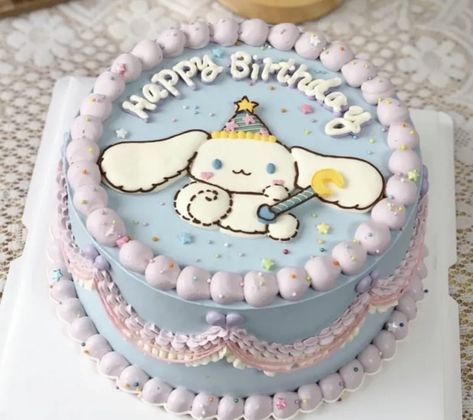 Cinnamonroll Sanrio Birthday Cake, Cinamoroll Cake Design, Cinnamonroll Sanrio Cake, Cinnamoroll Cake Birthday, Birthday Cake Sanrio, Sanrio Cupcakes, Cinnamoroll Birthday Cake, Cinamoroll Cake, Cinnamoroll Cake