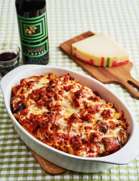 Just wanted to share this delicious recipe from Lidia Bastianich with you - Buon Gusto! Baked Ziti with Eggplant and Ricotta Baked Ziti With Eggplant, Eggplant Baked Ziti, Eggplant Ziti Bake, Lidia Bastianich Recipes Salad, Eggplant And Ricotta Recipes, Lidias Kitchen Recipes, Lydia Bastianich Recipes Italian, Lydia Bastianich Recipes, Lidia Bastianich Recipes Lydias Italy