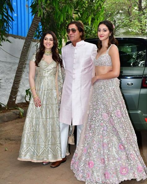 Alanna Panday Wedding, Sheer Saree, Alanna Panday, Palak Tiwari, Suhana Khan, Sangeet Ceremony, Flowy Gown, Ananya Panday, Floral Lehenga