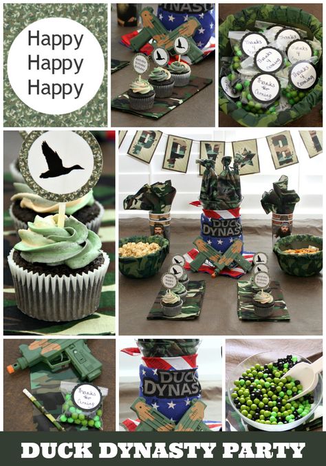 Duck Dynasty Party, Camo Party, Camo Birthday, Duck Birthday, Hunting Party, Happy Happy Happy, Amazing Crafts, Duck Dynasty, Minecraft Party