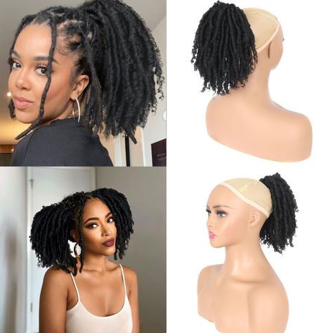 Locs With Ponytail Extension, Baddie Braid Hairstyles, Locs Ponytail, Braided Updo For Short Hair, Loc Ponytail, Lock Hairstyles, Dreadlock Ponytail, Goddess Faux Locs, Natural Locs