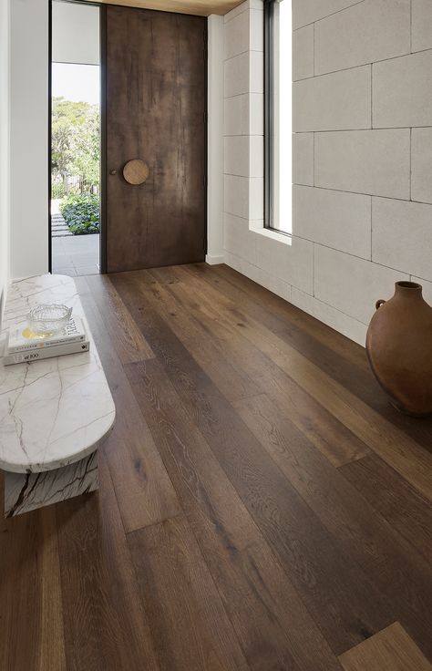 Dark Timber Floors, Wooden Floors Living Room, Brown Laminate Flooring, Dark Brown Floor, Dark Oak Flooring, Walnut Wood Floors, Dark Wooden Floor, Laminate Flooring Colors, Brown Laminate