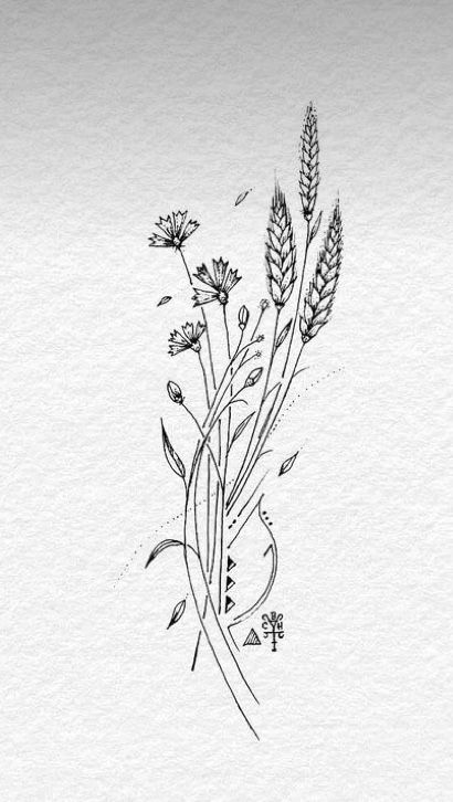 Connecting Arm Tattoos, Prairie Flowers Tattoo, Wild Flower And Wheat Tattoo, Mountain Wild Flower Tattoo, Grass And Flowers Tattoo, Blades Of Grass Tattoo, Wildflower Tattoo Drawing, Queen Annes Lace Tattoo Wildflowers, Wheat Plant Tattoo