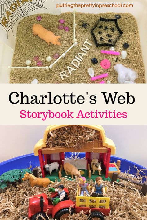 Storybook Activities, Charlottes Web Activities, Charlotte's Web Book, Super Hero Coloring Sheets, Spider Activities, Web Activity, Charlotte’s Web, Sensory Games, Read Aloud Activities