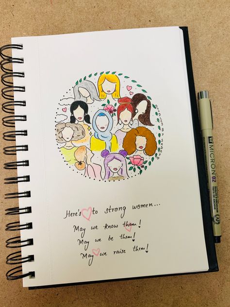 Happy Womens Day Drawing Ideas, Womens Day Drawing Ideas, Happy Womens, Women Day, Woman’s Day, Bullet Journal Ideas Pages, Happy Women, Journal Ideas, Ladies Day