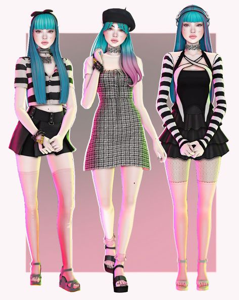 She has 3 outfits CC folder included!! How to install:  1. Download custom content folder here  2. Put "Mods" in your "Mods" folder  2. Put "Tray files" in your "Tray" folder  3. Enjoy it ♥  Hope you enjoy  <3  All credits to CC creators! Triplet Outfits, Preppy Hat, Rochelle Goyle, Cc Folder, The Sims 4 Pc, Sims 4 Anime, Pelo Sims, Sims 5, Tumblr Sims 4