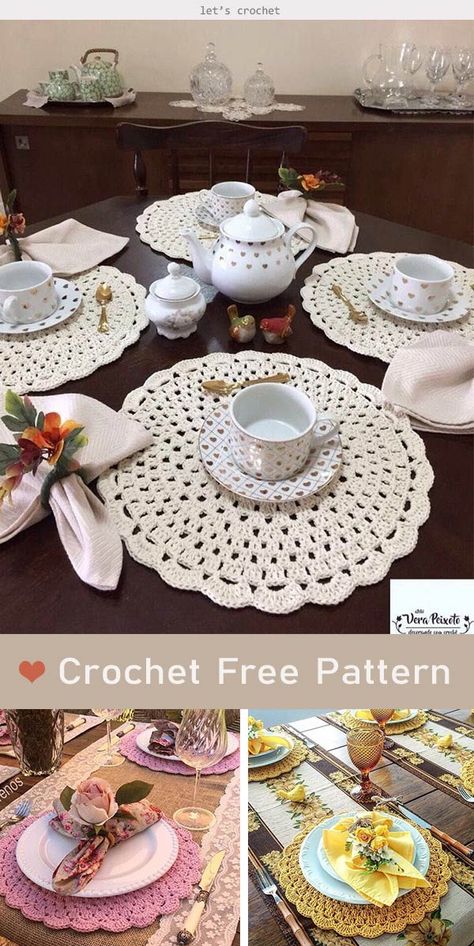 Beautiful Lace Doily Coaster Crochet Free Pattern #letscrochetfreepattern  #freecrochetpatterns  #easycrochetpattern  #crochetdoilypattern Doily Coaster, Coaster Crochet, Beau Crochet, Crochet Placemat Patterns, Crochet Coasters Free Pattern, Free Crochet Doily Patterns, Crochet Placemats, Crochet Table Runner Pattern, Confection Au Crochet