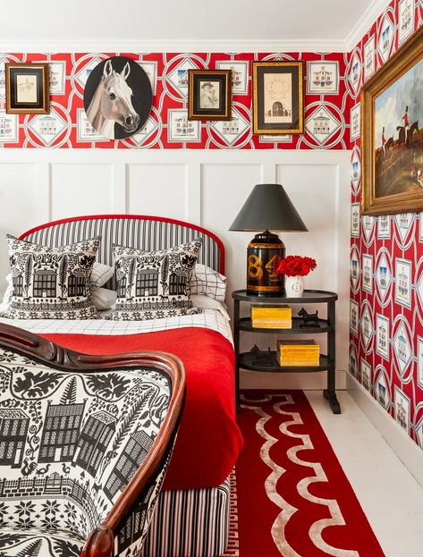 Interiors — Rikki Snyder Preppy Maximalist, Red Bedroom Ideas, Red Bedroom, Red Can, The Color Red, Bedroom Red, Room Paint Colors, Paint Colors For Living Room, Stylish Bedroom