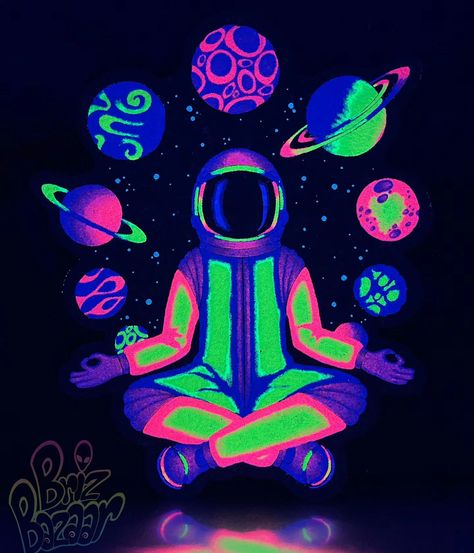 PSSSTT...check it 😁 Cycadelic Art, Trippy Space Art, Trippy Wall Mural, Trippy Space, Glow In The Dark Stars, Dark Stars, Trippy Wall, Trippy Designs, Pretty Wallpapers Tumblr