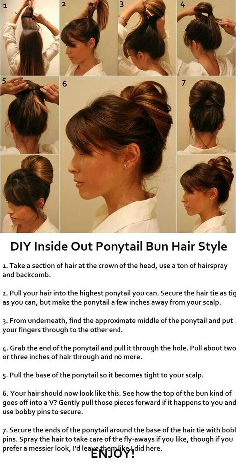 Inside Out Ponytail, Ponytail Bun, Easy Bun, Medium Length Hair Men, Hairstyles For Medium Length Hair Easy, Bridesmaid Hair Short, Cute Hairstyles For Medium Hair, Bridesmaid Hair Updo, Bun Hair