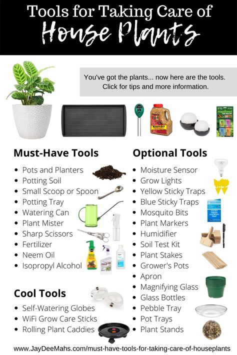 Must Have Plants Indoor, Plant Tools Must Have, How To Care For Plants Houseplant, Indoor Plant Supplies, Gardening Tools Must Have, First Time Plant Owner, How To Pot Indoor Plants, House Plant Journal Ideas, Taking Care Of House Plants