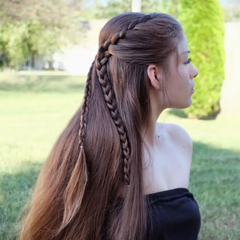 Norse Hairstyles, Celtic Braids, Hairstyles Plaits, Asian Hairstyle, Braided Hair Styles, Celtic Hair, Medieval Hairstyles, Plaits Hairstyles, School Hairstyles