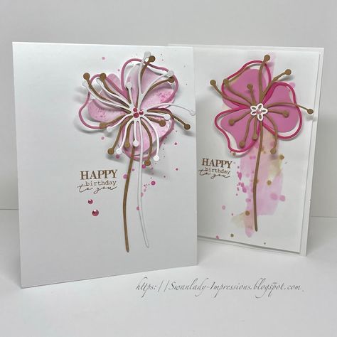 Alexandra Renke Cards, Happy Birthday Cards Diy, Card Making Templates, Homemade Birthday Cards, Make Your Own Card, Paper Butterflies, Birthday Cards For Women, Gift Tag Cards, Embossed Cards