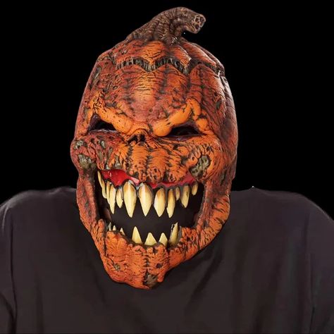 Pumpkin Mask With a Movable Jaw Masquerade Decorations, Pumpkin Scary, Scary Characters, Mascaras Halloween, Bear Mask, Pumpkin Mask, California Costumes, Horror Stuff, Scary Mask