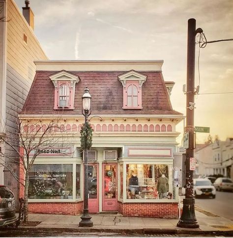 Victorian Cottage, House Portraits, Pink Houses, New Haven, Amazing Architecture, Victorian Homes, Old House, Old Houses, Store Fronts