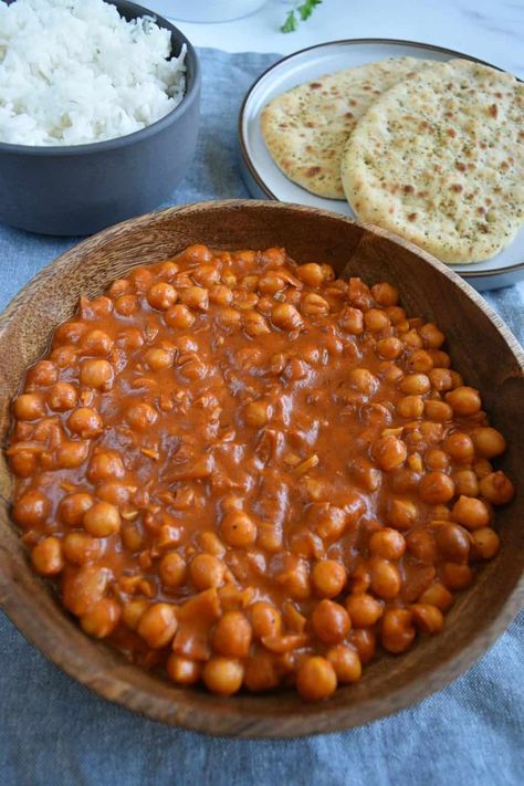 Chana Masala with Coconut Milk {Easy Chickpea Curry} - Hint of Healthy Chickpea And Coconut Milk Recipes, Chickpea Curry Coconut Milk, Vegan Chana Masala, Creamy Chickpea, Easy Chickpea Curry, Chickpea Masala, Herbs Remedies, Chickpea Recipe, Chickpea Coconut Curry