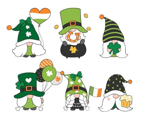 Draw collection gnomes for st patrick da... | Premium Vector #Freepik #vector #patrick #saint-patrick #irish #lucky-clover Whiteboard Ideas, Vector Illustration Character, Flash Ideas, Fun Graphics, Easter Nail, Banner Drawing, Doodle Cartoon, Happy St Patricks Day, Lucky Clover