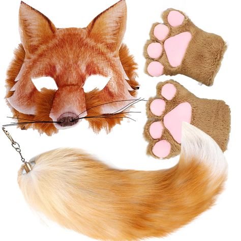 PRICES MAY VARY. Title: Valpeak Unleash Your Inner Wolf with Our Therian Wolf Mask, Tail, and Paw Set(fox three-piece set), Golden. Product Type: Departments > Costumes & Accessories > Men > Accessories > Accessory Sets Squirrel Costume Mask, Womens Wearwolf Costume, Animal Costume Mask, Wolf Masks For Kids, Female Ware Wolf Costume, Paper Plate Wolf Mask, Dino Mask Fox, Therian Wolf, Cheetah Costume