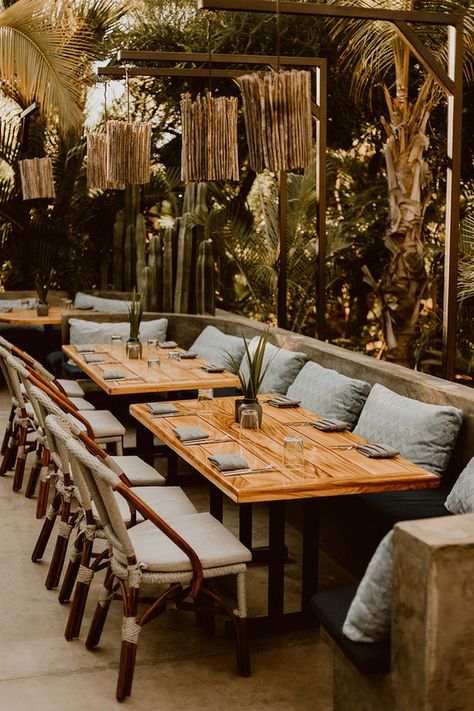 Acre Cabo, Cabo Restaurants, Beach Restaurant Design, Baja Wedding, Acre Baja, Outdoor Brunch, Bar Restaurant Interior, Restaurant Design Inspiration, Brunch Club