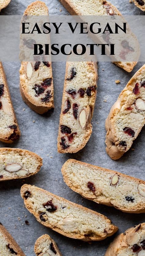 Biscotti Healthy Recipe, Biscotti Recipe Vegan, Vegan Biscotti Recipe Easy, Vegan Biscotti Recipe, Healthy Biscotti Recipe, Vegan Almond Cookies, Eggless Biscotti Recipe, Vegan Biscotti, Vegan Breakfast Cookies