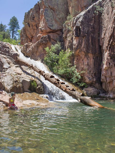 Water Wheel Hiking Trail to Ellison Falls Swim Hole, Payson, AZ Arizona Roadtrip, Arizona Aesthetic, Payson Arizona, Arizona Adventure, Payson Az, Arizona Vacation, Havasu Falls, Arizona Road Trip, Swimming Hole