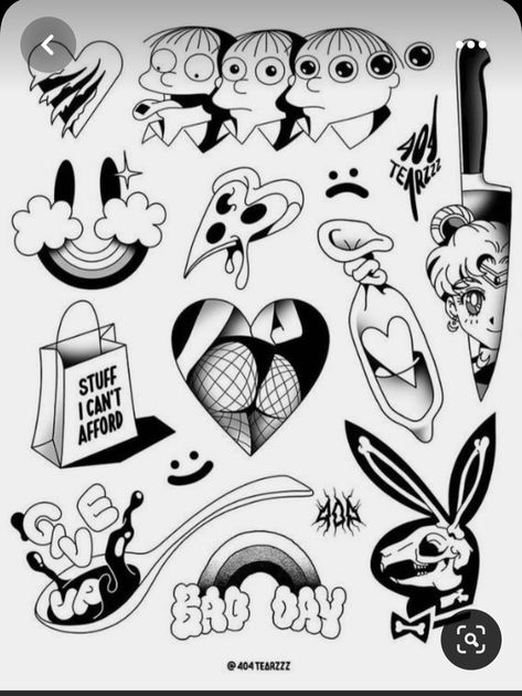 Acab Tattoo, Graffiti Drawings, Easy Graffiti, Easy Graffiti Drawings, Petit Tattoo, Tattoo Outline Drawing, Flash Tattoo Designs, Tattoo Flash Sheet, Spooky Tattoos