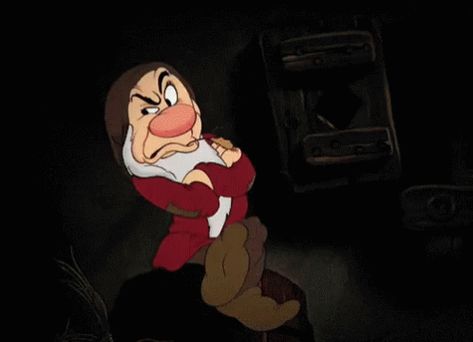 Grumpy Snow White GIF - Grumpy SnowWhite Dwarf - Discover & Share GIFs Snow White Grumpy, Snow White 7 Dwarfs, Snow White Dwarfs, Alternative Disney, Sette Nani, Disney Princesses And Princes, Disney Gif, Grimm Fairy Tales, Cartoon Gifs