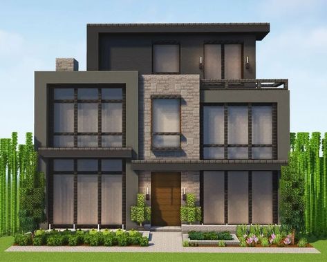 Minecraft Modern House Designs, Villa Minecraft, Minecraft Modern City, Modern House Minecraft, Modern Minecraft Houses, Minecraft House Ideas, Minecraft City Buildings, Rumah Minecraft Sederhana, Minecraft Mansion