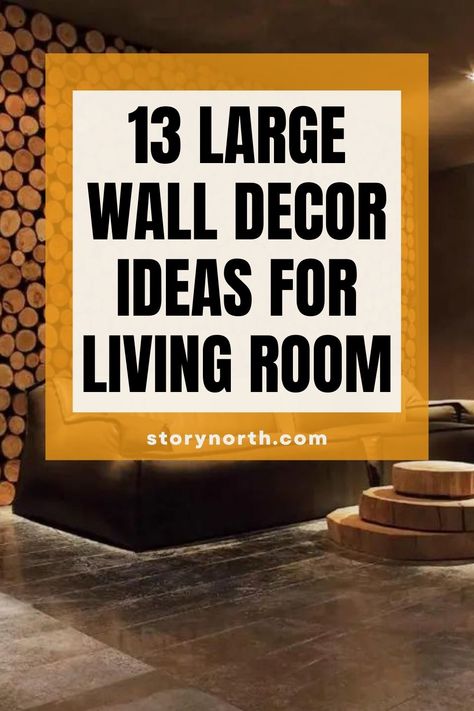 Save this pin for creative and chic ways to elevate your living room decor with these large wall decor ideas! From modern to classic styles, find inspiration to refresh your space. #WallDecor #HomeDecoration #LivingRoomIdeas Large Wall With Shelves, Inlet Wall Decor, Midcentury Modern Living Room Wall Decor, Ideas For A Long Wall In Living Room, Big Open Wall Decor Ideas Living Room, Large Living Wall Decor Ideas, Huge Living Room Wall Decor Ideas, Long Wall Decorating Ideas Entryway, Decorating High Ledges In Living Room