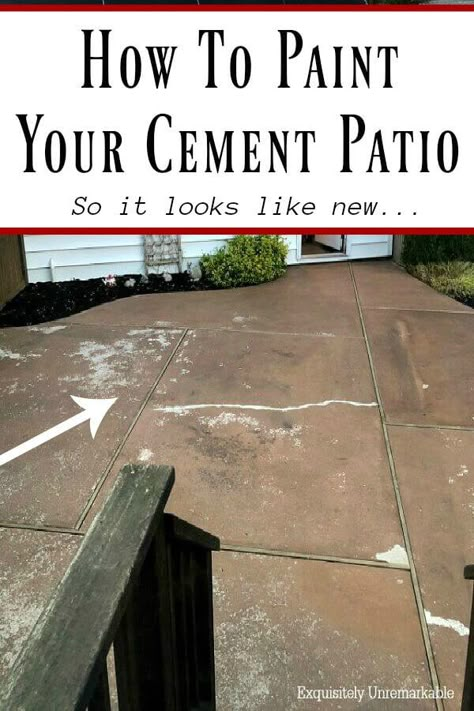 How To Restore Your Concrete Or Cement Patio Painted Cement Patio, Patio Paint, Diy Concrete Patio, Concrete Stain Patio, Paint Concrete Patio, Stencil Concrete, Concrete Patio Makeover, Paint Concrete, Concrete Paint