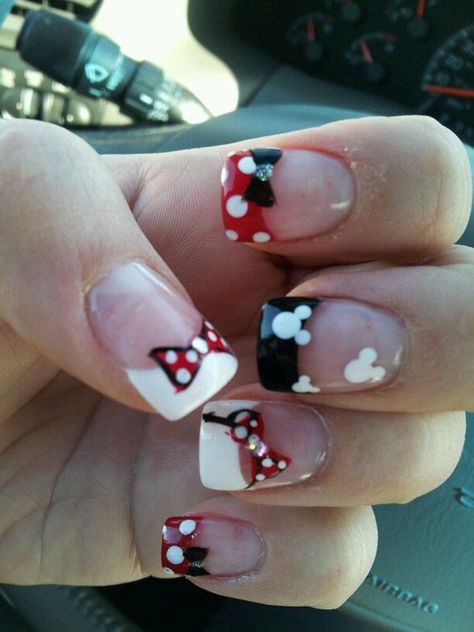 Bow Nail Art - 50+ Cute Bow Nail Designs  <3 <3 Disney Nails Minnie, Minnie Mouse Nail Designs, Mouse Nail Art, Mickey Mouse Nail Art, Bow Nail Designs, Disney Nail Designs, Mickey Mouse Nails, Minnie Mouse Nails, Mickey Nails