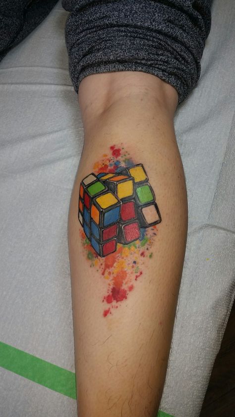 Rubik's Cube Tattoo, Rubix Cube Tattoo, Lego Tattoo, Optical Illusion Tattoo, Rubix Cube, Alien Tattoo, Rubik's Cube, Tattoo Sleeve, Tattoo Design Drawings