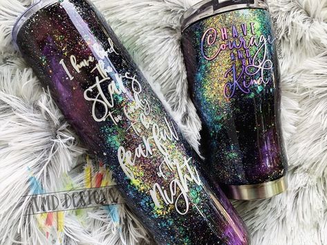 In the process of editing my newest tutorial! I called it my “Galaxy Marble,” but it’s looking more like a “swirl” to me... 🤔😂 It will be… Galaxy Tumbler, Mica Flakes, Resin Crafts Tutorial, Glitter Tumblers, Cup Crafts, Custom Tumbler Cups, Tumbler Cups Diy, Custom Cup, Glitter Cups