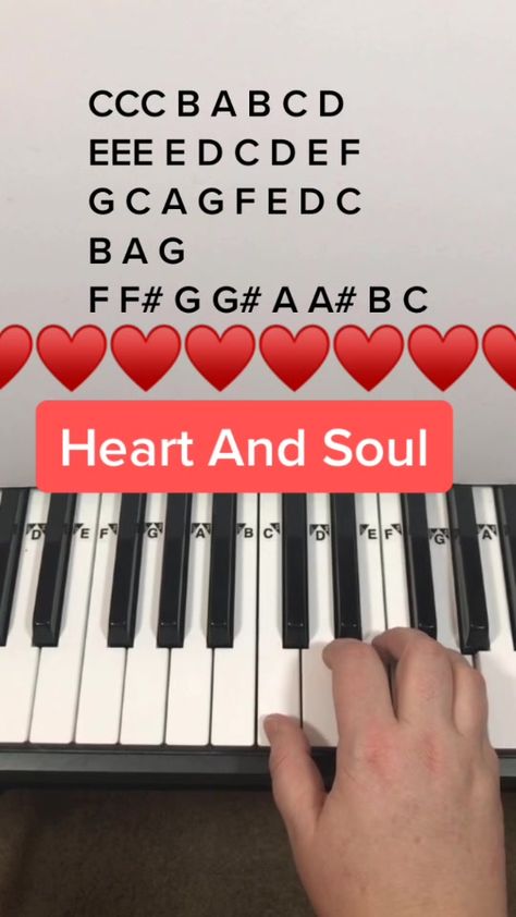 How to play Heart And Soul on Piano #piano #pianotutorial Heart And Soul Piano, Easy Piano Sheet Music Free, Piano At Home, Piano Sheet Music Easy, Piano Sheet Music Beginners, Sheet Music With Letters, Piano Songs For Beginners, Piano Sheet Music Letters, Sheet Music Easy