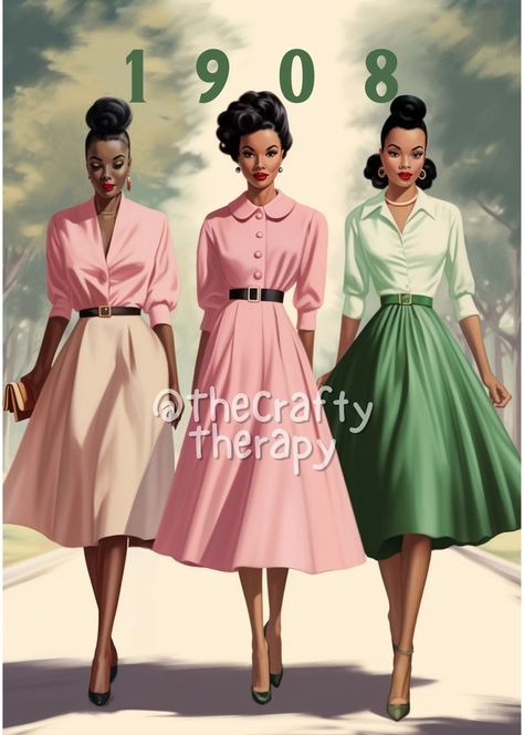 Elegant Black Women, Pink And Green Dress, Caribbean Outfits, Black Women Dress, Black Woman Artwork, Dressy Casual Outfits, Vintage Black Glamour, Fabulous Clothes, Illustration Fashion Design