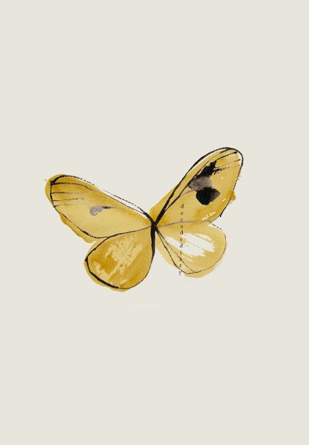 Butterfly print.   Butterfly No. 2 Blog Post: An Afternoon In (Illustration by Decade Diary, www.decadediary.com) Yellow Butterfly Tattoo, Butterfly Simple, Drawing Texture, Illustration Butterfly, Moth Butterfly, Papillon Butterfly, Watercolor Butterfly, Print Butterfly, Butterfly Illustration