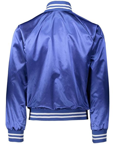 Unisex Striped Trim Satin Baseball Jacket - COLUM BLUE/ WHT - XS | Augusta Sportswear Striped Trim Satin Baseball Jacket in Columbia Blue/White Size XS | Nylon Athletic Looks, Satin Jackets, Columbia Blue, Baseball Jacket, On Back, Navy And White, Columbia, Rain Jacket, Khaki Pants