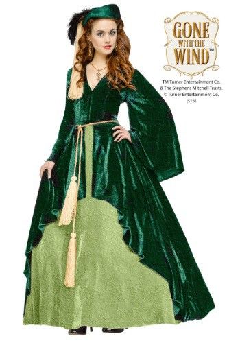 This Women's Gone With The Wind Scarlet O'Hara Gown is a sweet and sassy look from the classic film. Masked Ball Outfit, Scarlet Ohara, Curtain Dress, Halloween Costumes Plus Size, Vampire Dress, Dragons Clothes, Red Costume, Dirndl Dress, Velvet Midi Dress