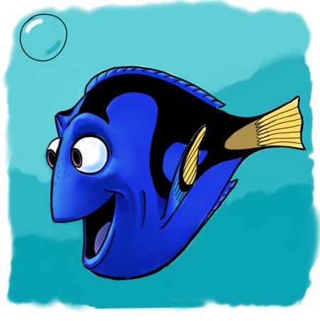 How to Draw Dory from Pixars Finding Nemo in Easy Steps Drawing Tutorial Nemo Sketch, How To Draw Dory, Nemo Drawing, Dory Drawing, Steps Drawing, Finding Nemo Characters, Dory Finding Nemo, Character Design Tips, Cartoon Drawings Disney