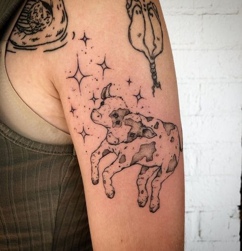 Calf With Two Heads Tattoo, 2 Headed Cow Tattoo, Double Headed Animal Tattoo, Baby Calf Tattoo, Two Headed Calf Tattoo Design, Cow Calf Tattoo, Double Headed Cow Tattoo, Double Headed Calf Tattoo, Two Headed Tattoo