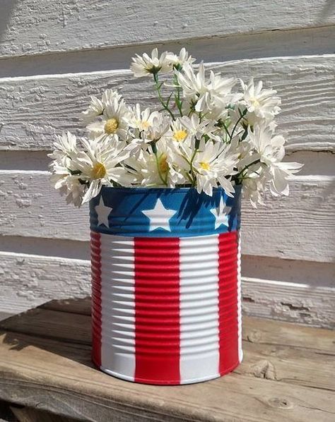 American Flag Planter, Memorial Day Crafts For Kids, Independence Day Crafts For Kids, Uncle Sam Craft, Memorial Day Crafts, Independence Day Crafts, Pinwheel Craft, Plant Containers, Flag Crafts