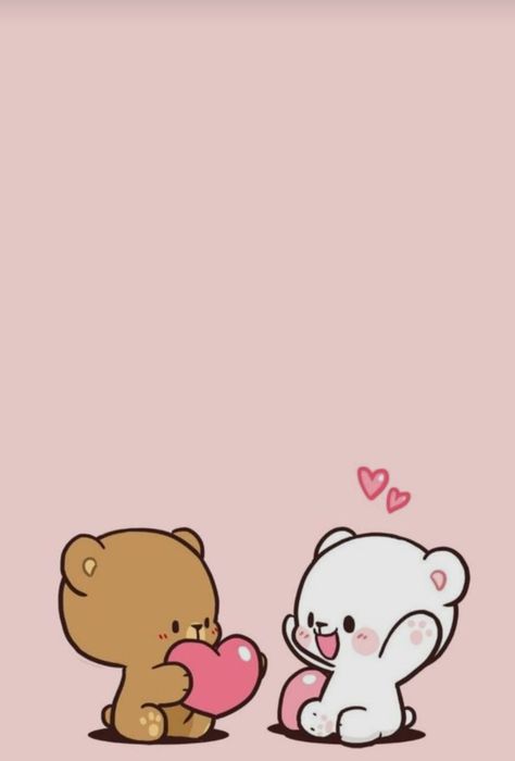 Milk And Mocha Bear Painting, Milkmochabear Couple Wallpaper, Milk And Mocha Painting, Cute Couples Cartoon, Cute Milk And Mocha, Cute Couple Paintings Easy, Milk And Mocha Bear, Milk And Mocha, Mocha Bear