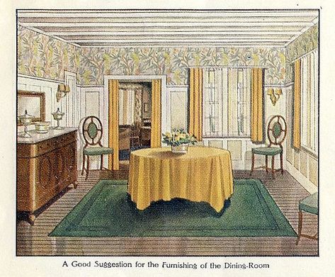 1910s Dining Room, 1910 Dining Room, Edwardian Dining Room, 1920 Dining Room, 1910 Decor, 1930s Dining Room, 1910s Interior Design, 1940s Dining Room, 1910s House Interior