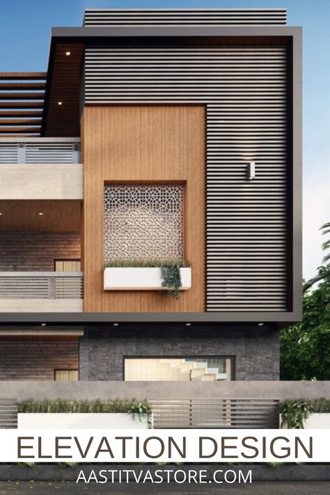 30 Modern Elevation Design Ideas.Residential Facade and Beautiful designs. #modern #facade #design Door House Design, Modern House Front Elevation, House Front Elevation, Building Front Designs, Home Front Door, Door House, Cladding Design, House Outer Design, Small House Front Design